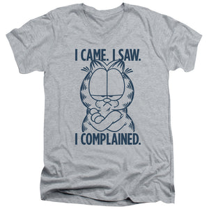 AN OFFCIALLY LICENSED GARFIELD I COMPLAINED MEN'S V-NECK T-SHIRT ATHLETIC HEATHER