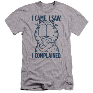 AN OFFCIALLY LICENSED GARFIELD I COMPLAINED MEN'S PREMIUM SLIM FIT T-SHIRT ATHLETIC HEATHER