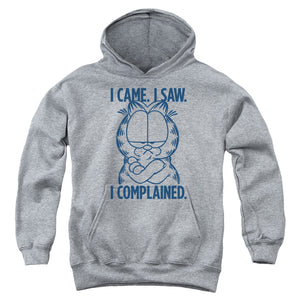 AN OFFCIALLY LICENSED GARFIELD I COMPLAINED YOUTH HOODIE ATHLETIC HEATHER