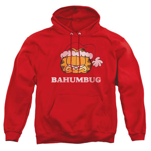 AN OFFCIALLY LICENSED GARFIELD BAHUMBUG ADULT UNISEX PULLOVER HOODIE RED