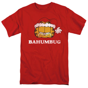 AN OFFCIALLY LICENSED GARFIELD BAHUMBUG MEN'S REGULAR FIT T-SHIRT RED