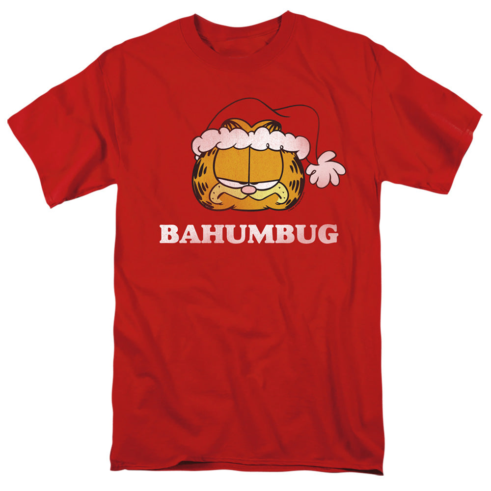 AN OFFCIALLY LICENSED GARFIELD BAHUMBUG MEN'S REGULAR FIT T-SHIRT RED