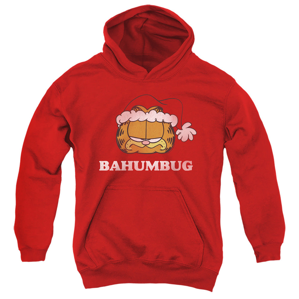 AN OFFCIALLY LICENSED GARFIELD BAHUMBUG YOUTH HOODIE RED