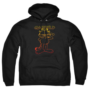 AN OFFCIALLY LICENSED GARFIELD HOTSHOT GARFIELD ADULT UNISEX PULLOVER HOODIE BLACK