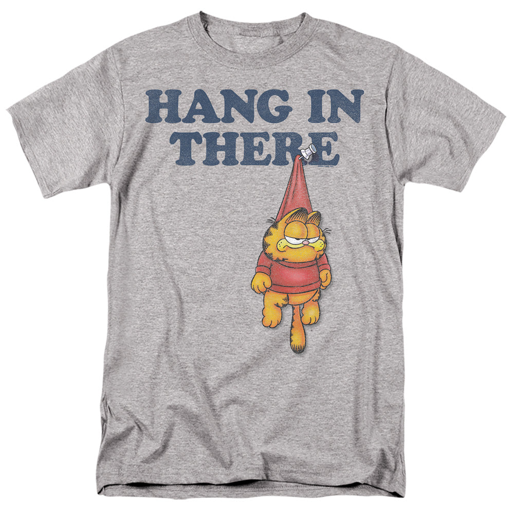 AN OFFCIALLY LICENSED GARFIELD HANG IN THERE MEN'S REGULAR FIT T-SHIRT ATHLETIC HEATHER