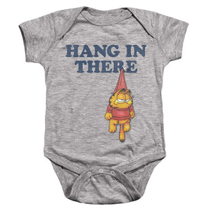 AN OFFCIALLY LICENSED GARFIELD HANG IN THERE BABY BODYSUIT ATHLETIC HEATHER
