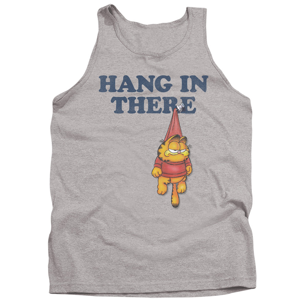 AN OFFCIALLY LICENSED GARFIELD HANG IN THERE ADULT UNISEX TANK TOP ATHLETIC HEATHER