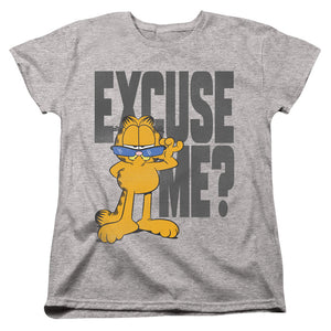 AN OFFCIALLY LICENSED GARFIELD EXCUSE ME? WOMEN'S REGULAR FIT T-SHIRT ATHLETIC HEATHER