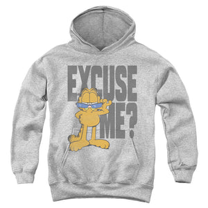 AN OFFCIALLY LICENSED GARFIELD EXCUSE ME? YOUTH HOODIE ATHLETIC HEATHER