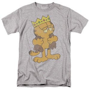 AN OFFCIALLY LICENSED GARFIELD KING GARFIELD MEN'S REGULAR FIT T-SHIRT ATHLETIC HEATHER