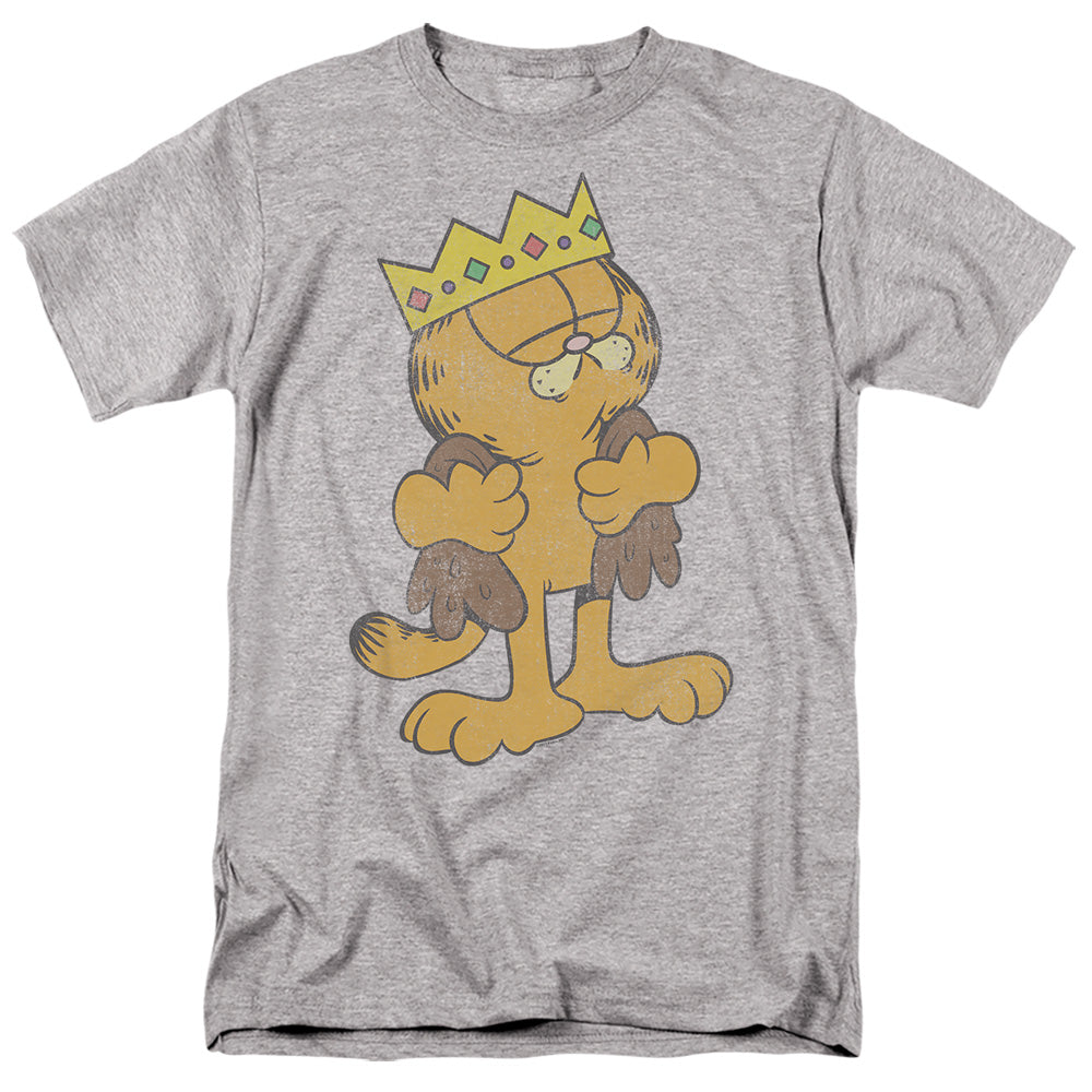 AN OFFCIALLY LICENSED GARFIELD KING GARFIELD MEN'S REGULAR FIT T-SHIRT ATHLETIC HEATHER