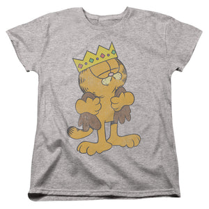 AN OFFCIALLY LICENSED GARFIELD KING GARFIELD WOMEN'S REGULAR FIT T-SHIRT ATHLETIC HEATHER
