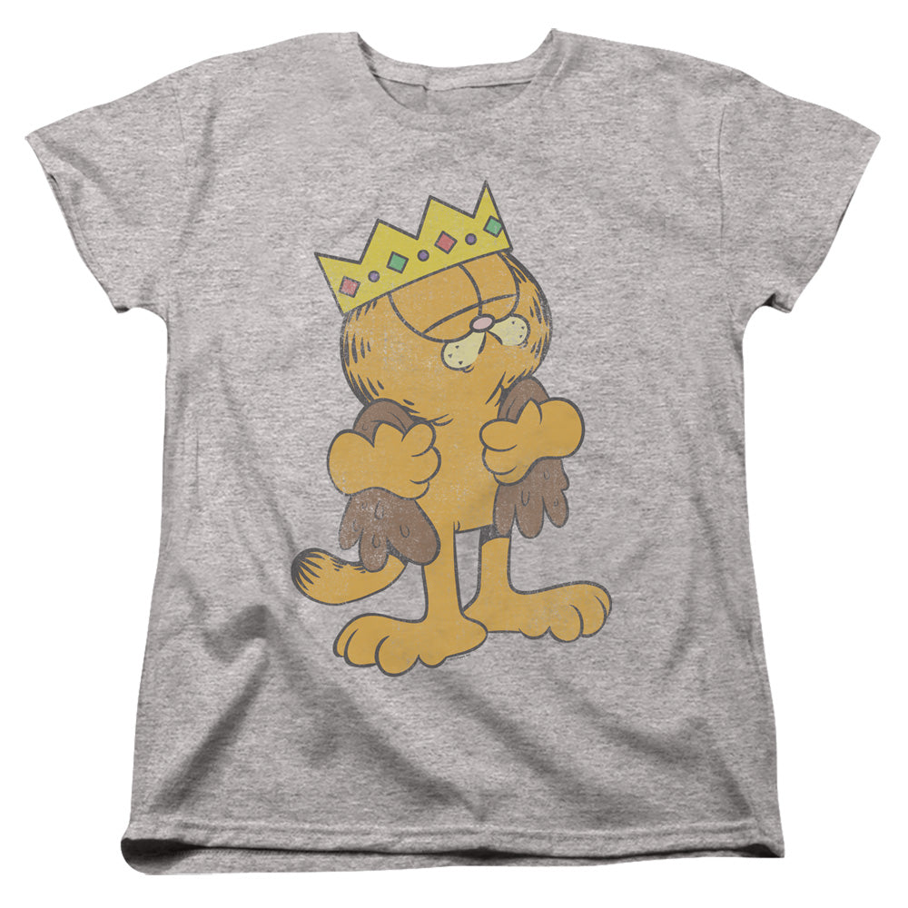 AN OFFCIALLY LICENSED GARFIELD KING GARFIELD WOMEN'S REGULAR FIT T-SHIRT ATHLETIC HEATHER