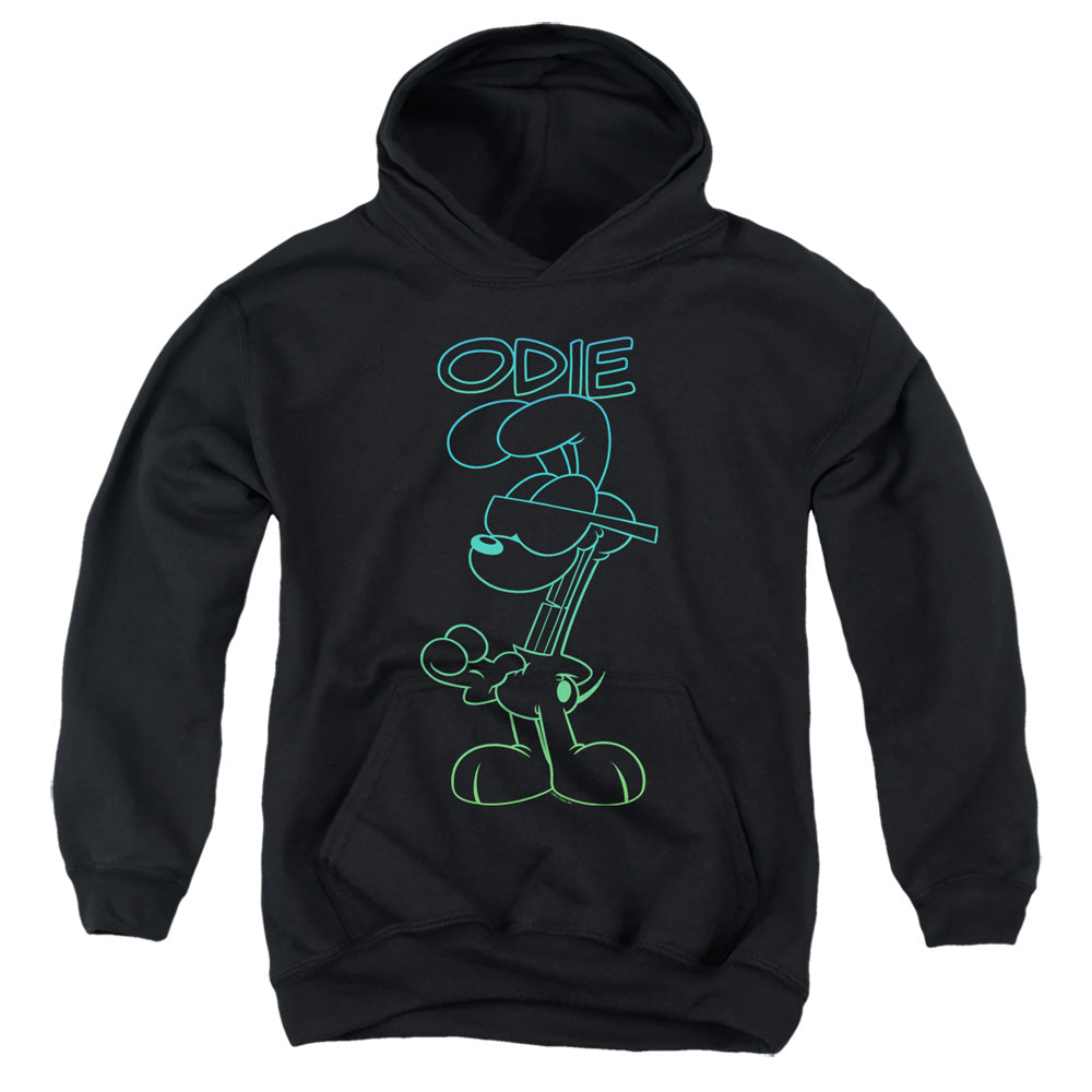 AN OFFCIALLY LICENSED GARFIELD HOTSHOT ODIE YOUTH HOODIE BLACK