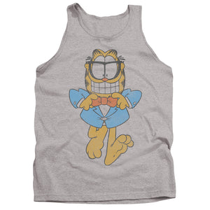 AN OFFCIALLY LICENSED GARFIELD DAPPER CAT ADULT UNISEX TANK TOP ATHLETIC HEATHER