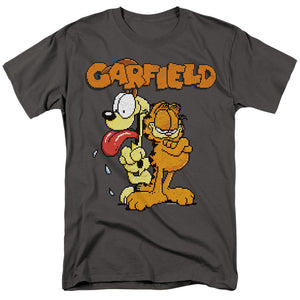 AN OFFCIALLY LICENSED GARFIELD GARFIELD THE GAME MEN'S REGULAR FIT T-SHIRT CHARCOAL