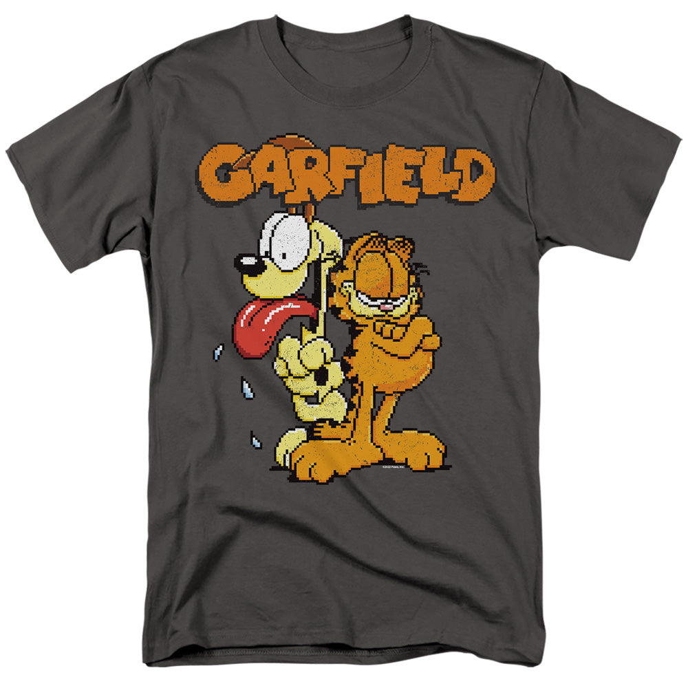 AN OFFCIALLY LICENSED GARFIELD GARFIELD THE GAME MEN'S REGULAR FIT T-SHIRT CHARCOAL
