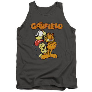 AN OFFCIALLY LICENSED GARFIELD GARFIELD THE GAME ADULT UNISEX TANK TOP CHARCOAL