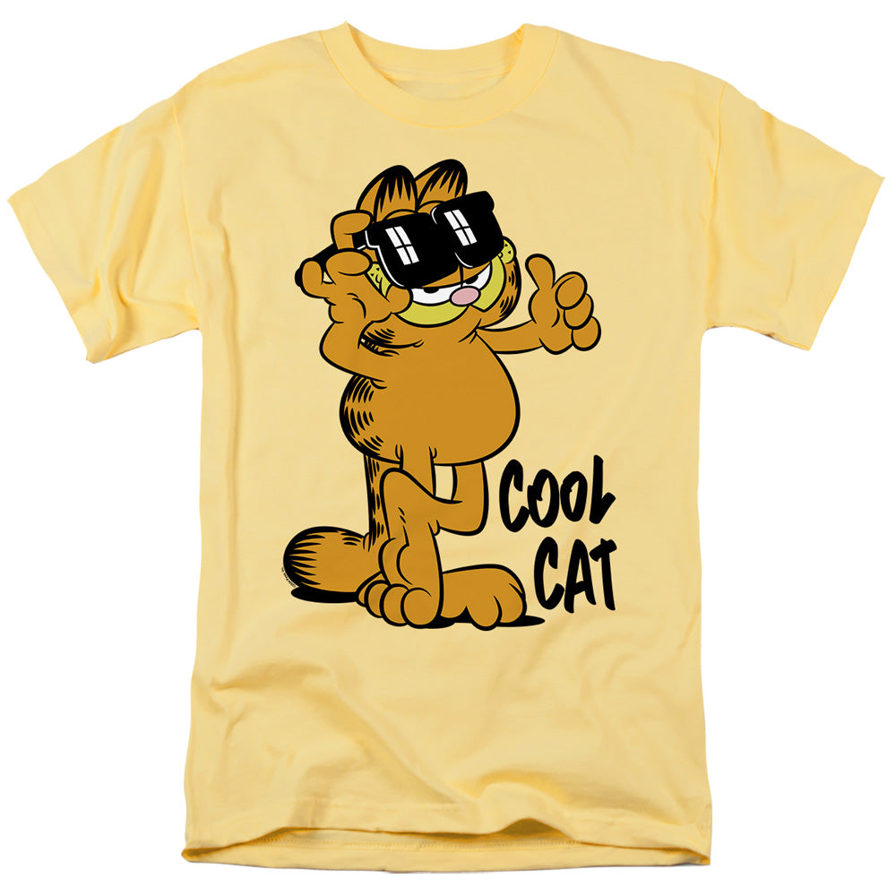 AN OFFCIALLY LICENSED GARFIELD COOL CAT MEN'S REGULAR FIT T-SHIRT LIGHT BLUE
