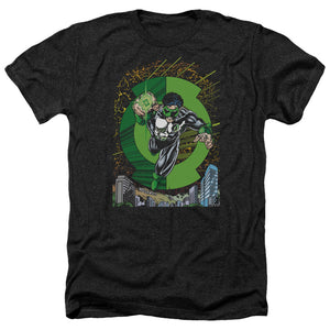 AN OFFCIALLY LICENSED GREEN LANTERN GL #51 COVER MEN'S HEATHER T-SHIRT CHARCOAL
