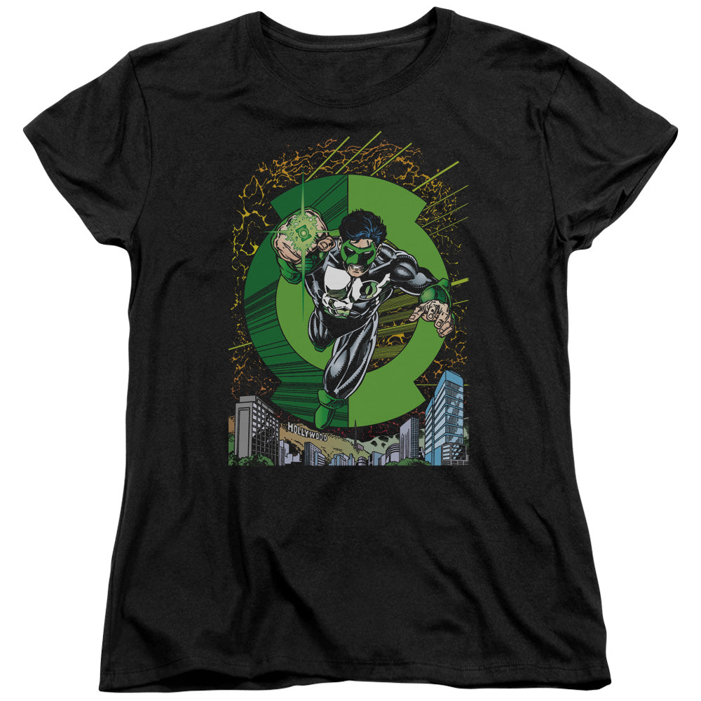 AN OFFCIALLY LICENSED GREEN LANTERN GL #51 COVER WOMEN'S REGULAR FIT T-SHIRT BLACK
