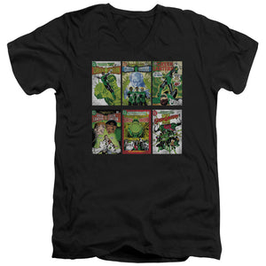 AN OFFCIALLY LICENSED GREEN LANTERN GL COVERS MEN'S V-NECK T-SHIRT BLACK