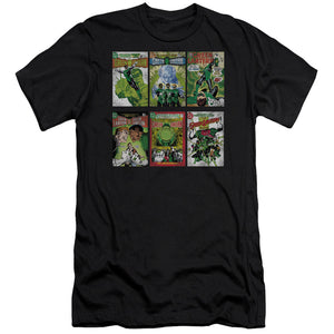 AN OFFCIALLY LICENSED GREEN LANTERN GL COVERS MEN'S PREMIUM SLIM FIT T-SHIRT BLACK