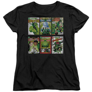 AN OFFCIALLY LICENSED GREEN LANTERN GL COVERS WOMEN'S REGULAR FIT T-SHIRT BLACK