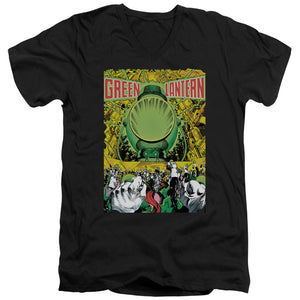 AN OFFCIALLY LICENSED GREEN LANTERN GL #200 COVER MEN'S V-NECK T-SHIRT BLACK