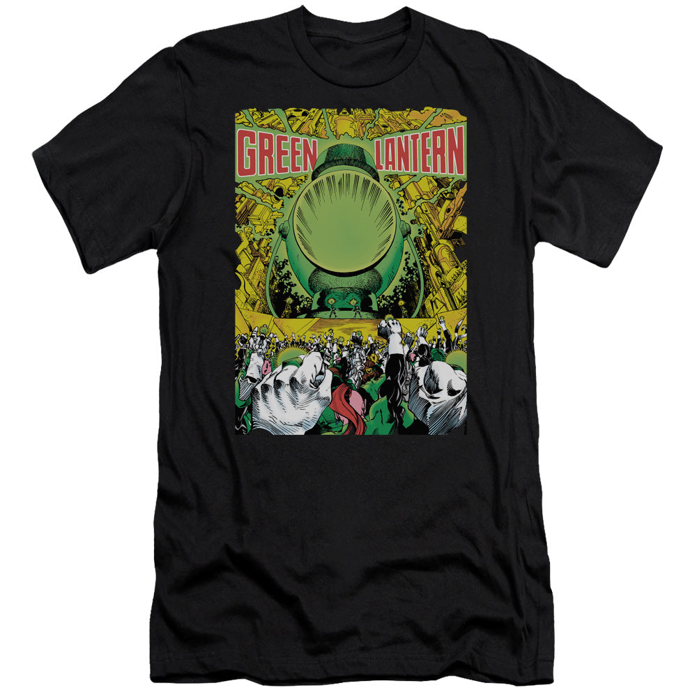 AN OFFCIALLY LICENSED GREEN LANTERN GL #200 COVER MEN'S PREMIUM SLIM FIT T-SHIRT BLACK