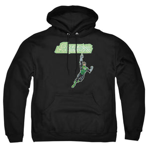 AN OFFCIALLY LICENSED GREEN LANTERN ENERGY CONSTRUCT LOGO ADULT UNISEX PULLOVER HOODIE BLACK
