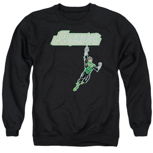 AN OFFCIALLY LICENSED GREEN LANTERN ENERGY CONSTRUCT LOGO ADULT UNISEX CREWNECK SWEATSHIRT BLACK