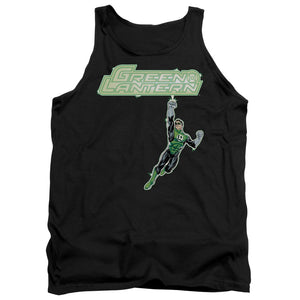 AN OFFCIALLY LICENSED GREEN LANTERN ENERGY CONSTRUCT LOGO ADULT UNISEX TANK TOP BLACK
