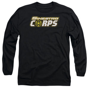 AN OFFCIALLY LICENSED GREEN LANTERN SINESTRO CORPS LOGO MEN'S LONG SLEEVE T-SHIRT BLACK