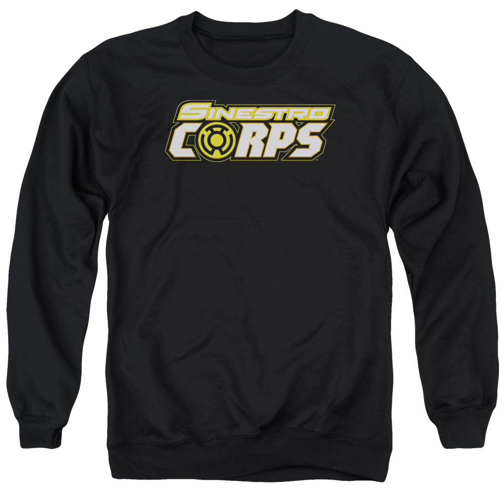 AN OFFCIALLY LICENSED GREEN LANTERN SINESTRO CORPS LOGO ADULT UNISEX CREWNECK SWEATSHIRT BLACK