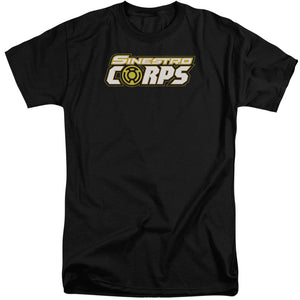 AN OFFCIALLY LICENSED GREEN LANTERN SINESTRO CORPS LOGO MEN'S TALL FIT T-SHIRT BLACK