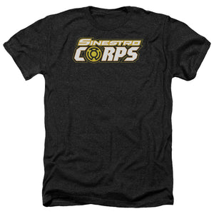 AN OFFCIALLY LICENSED GREEN LANTERN SINESTRO CORPS LOGO MEN'S HEATHER T-SHIRT CHARCOAL