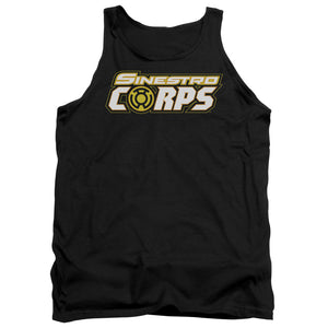AN OFFCIALLY LICENSED GREEN LANTERN SINESTRO CORPS LOGO ADULT UNISEX TANK TOP BLACK