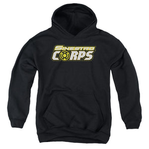 AN OFFCIALLY LICENSED GREEN LANTERN SINESTRO CORPS LOGO YOUTH HOODIE BLACK