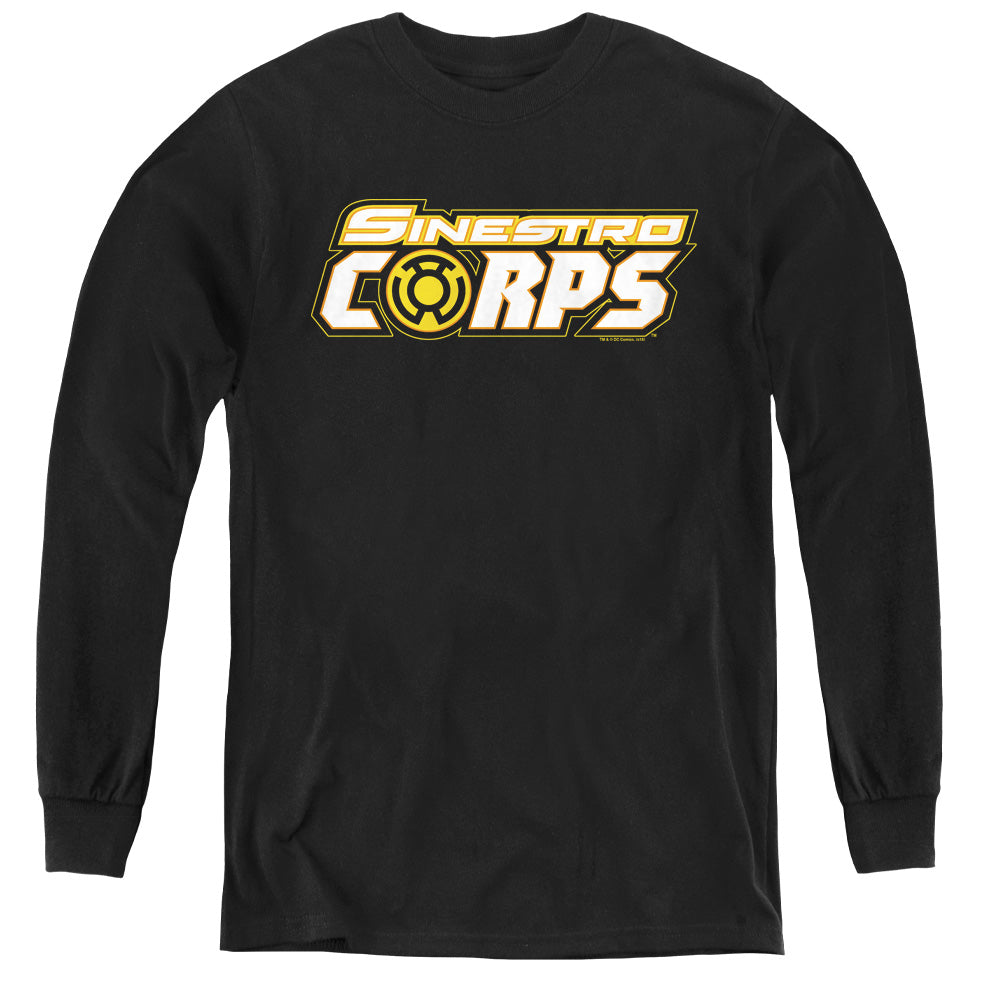 AN OFFCIALLY LICENSED GREEN LANTERN SINESTRO CORPS LOGO YOUTH LONG SLEEVE T-SHIRT BLACK