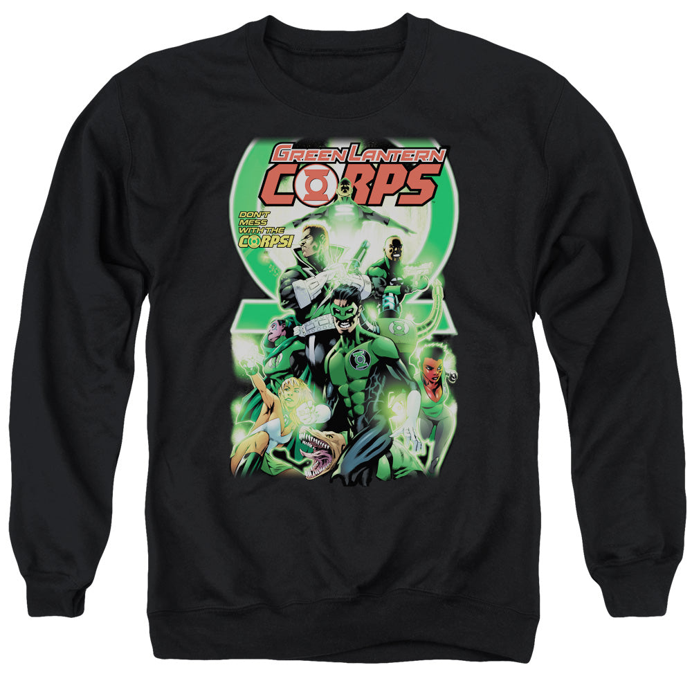 AN OFFCIALLY LICENSED GREEN LANTERN GL CORPS #25 COVER ADULT UNISEX CREWNECK SWEATSHIRT BLACK