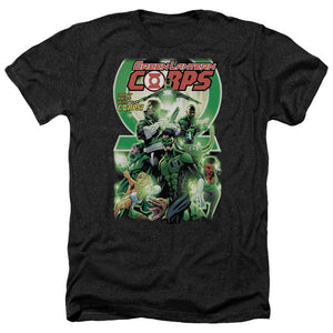 AN OFFCIALLY LICENSED GREEN LANTERN GL CORPS #25 COVER MEN'S HEATHER T-SHIRT CHARCOAL