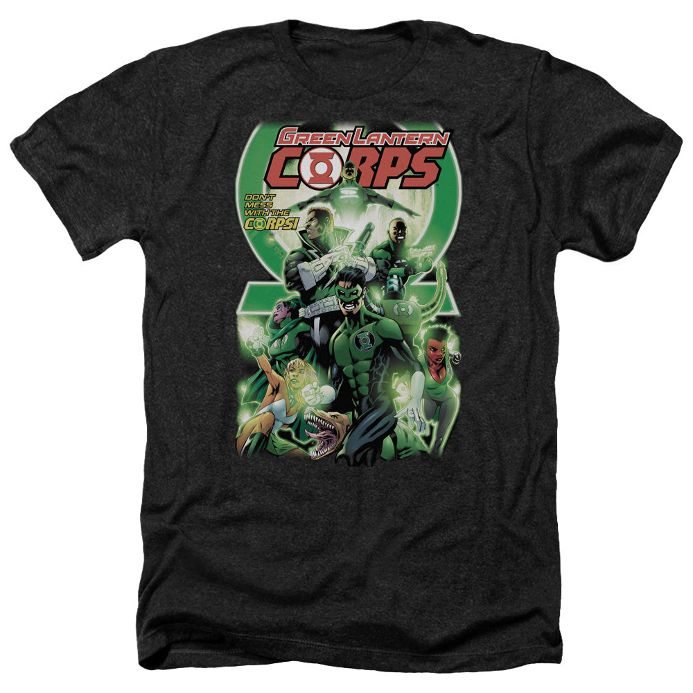AN OFFCIALLY LICENSED GREEN LANTERN GL CORPS #25 COVER MEN'S HEATHER T-SHIRT CHARCOAL