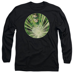 AN OFFCIALLY LICENSED GREEN LANTERN LIGHT EM UP MEN'S LONG SLEEVE T-SHIRT BLACK
