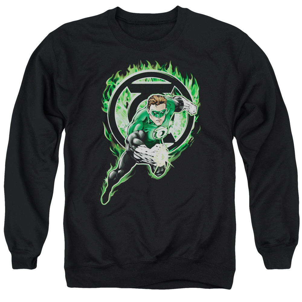AN OFFCIALLY LICENSED GREEN LANTERN SPACE COP ADULT UNISEX CREWNECK SWEATSHIRT BLACK