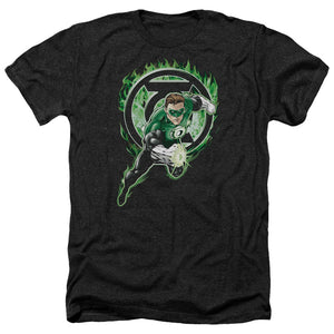 AN OFFCIALLY LICENSED GREEN LANTERN SPACE COP MEN'S HEATHER T-SHIRT CHARCOAL