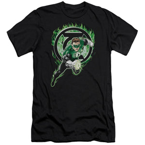 AN OFFCIALLY LICENSED GREEN LANTERN SPACE COP MEN'S PREMIUM SLIM FIT T-SHIRT BLACK
