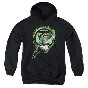 AN OFFCIALLY LICENSED GREEN LANTERN SPACE COP YOUTH HOODIE BLACK