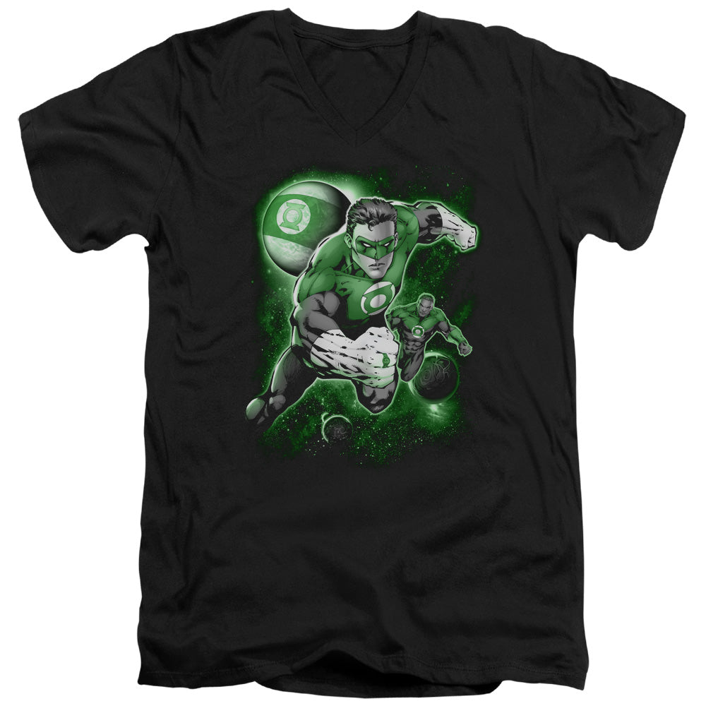 AN OFFCIALLY LICENSED GREEN LANTERN LANTERN PLANET MEN'S V-NECK T-SHIRT BLACK