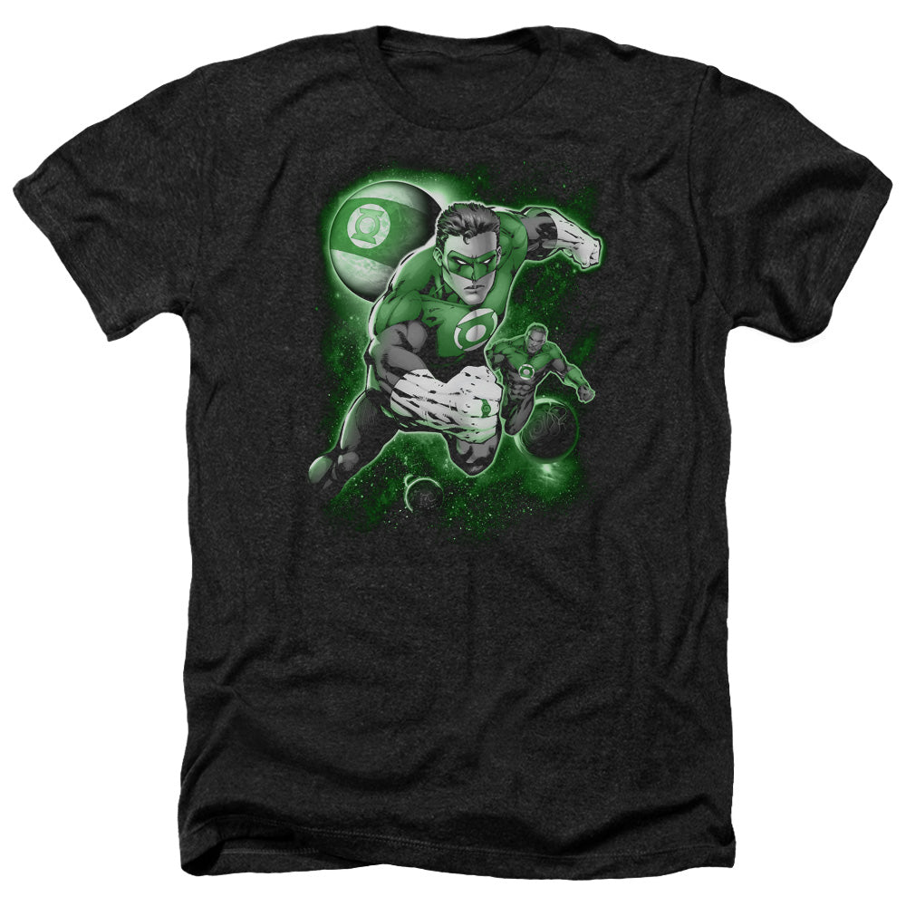 AN OFFCIALLY LICENSED GREEN LANTERN LANTERN PLANET MEN'S HEATHER T-SHIRT CHARCOAL
